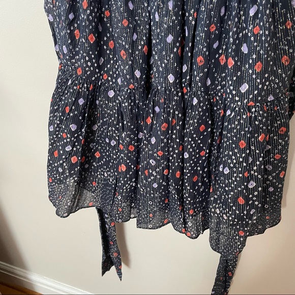 NWT Ulla Johnson Arisa Dress Navy Metallic Print - Picture 8 of 13